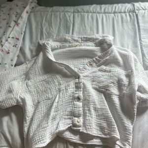 Kids White Button-Up Shirt
